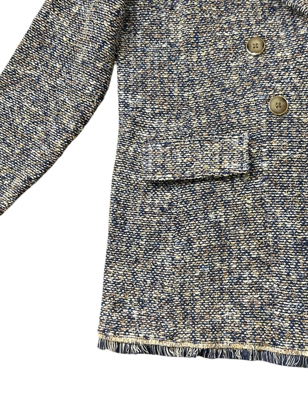 Chico’s Tweed Double-Breasted Blazer Blue XL - Picture 9 of 9